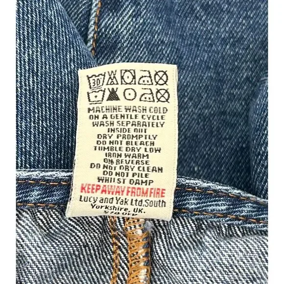 Lucy And Yak Women Size 10 Dress Black Organic Cotton Denim Jean Overalls Jumper - Picture 5 of 5